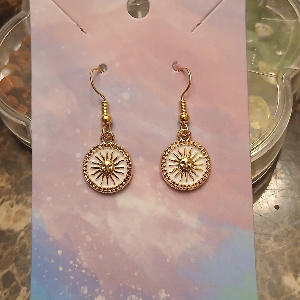 Gold Sunburst Dangle Earrings - Elegant Women’s Jewelry